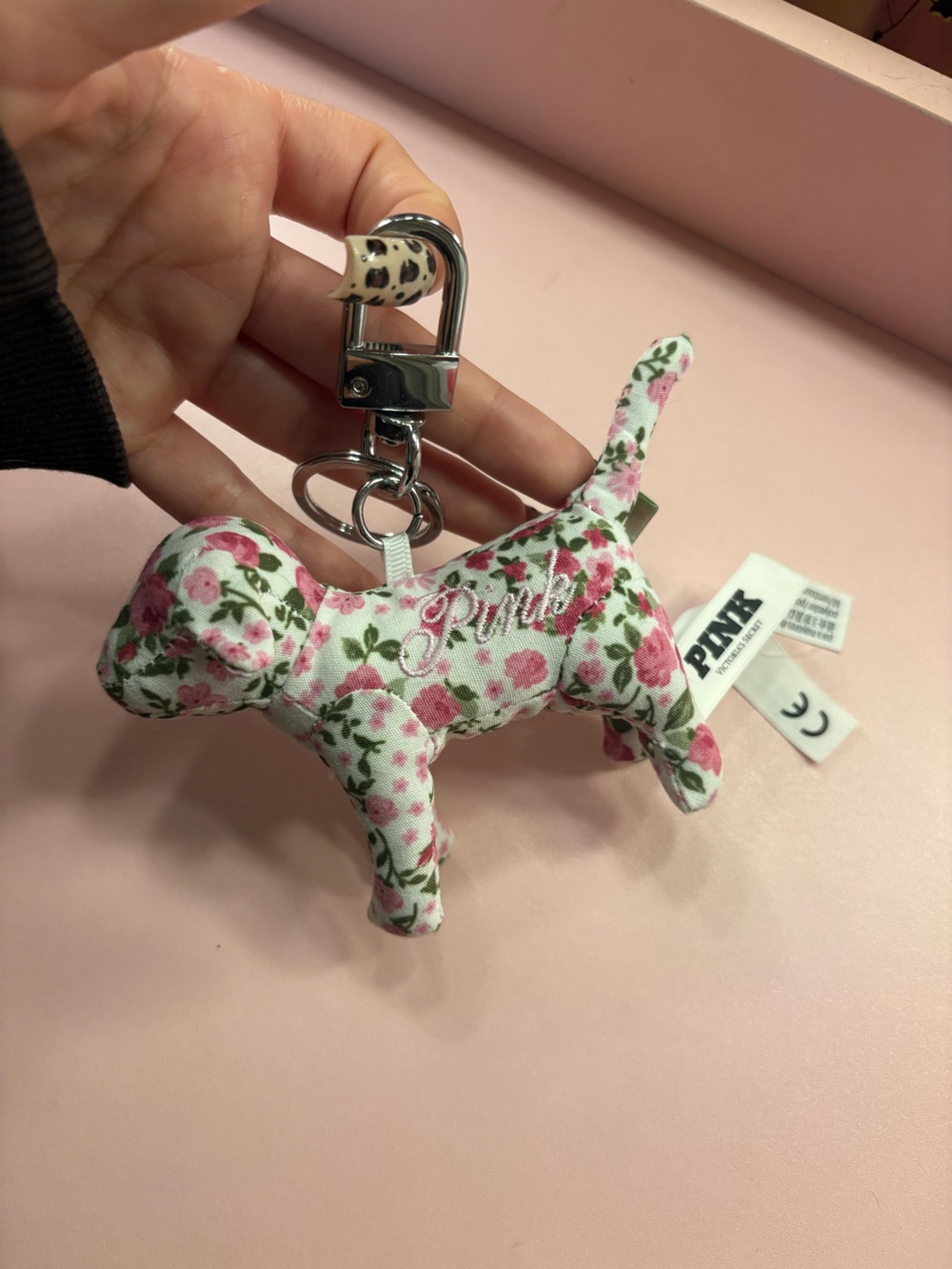 PINK Victoria’s Secret Floral Dog Keychain